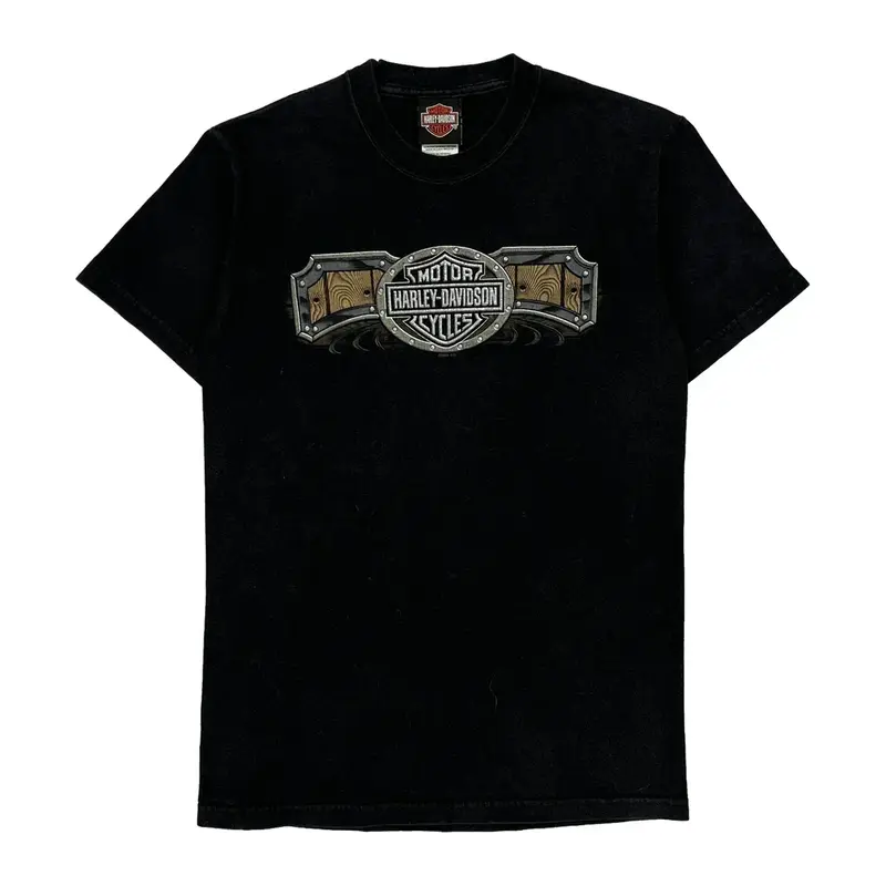 Mile High Colorado Harley Davidson Graphic T-Shirt - Small Black Cotton