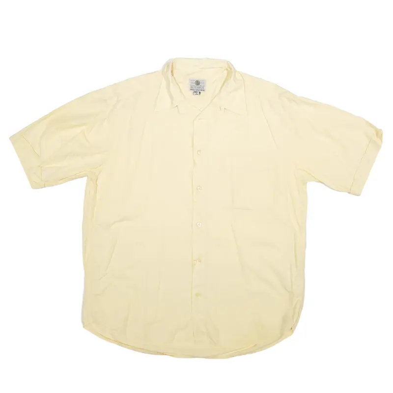 BELFE & BELFE Plain Shirt Yellow Short Sleeve Mens XL