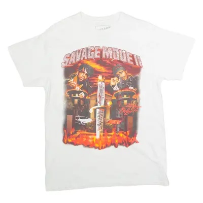 SAVAGE MODE 21 Savage Metro Boomin Mens Band T-Shirt White Crew Neck M