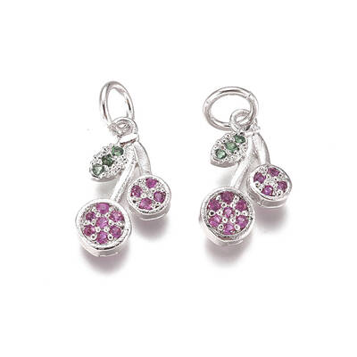 Brass Micro Pave Cubic Zirconia Charms