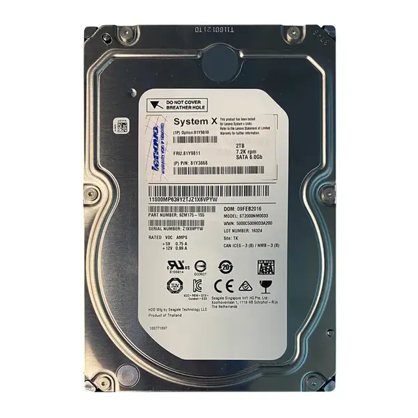 81Y9810 IBM 2TB 6Gb/s SATA 7200 3.5-Inch Hard Drive