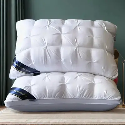 Luxury 5-Star Hotel Quality Pillow for Deep Sleep, Neck Support with High-Density Polyester Filling, Elegant Satin Cover