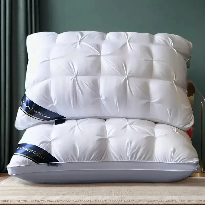Luxury 5-Star Hotel Quality Pillow for Deep Sleep, Neck Support with High-Density Polyester Filling, Elegant Satin Cover