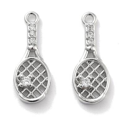 Rack Plating Brass Clear Cubic Zirconia Pendants