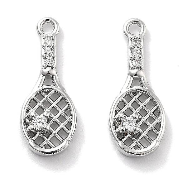 Rack Plating Brass Clear Cubic Zirconia Pendants