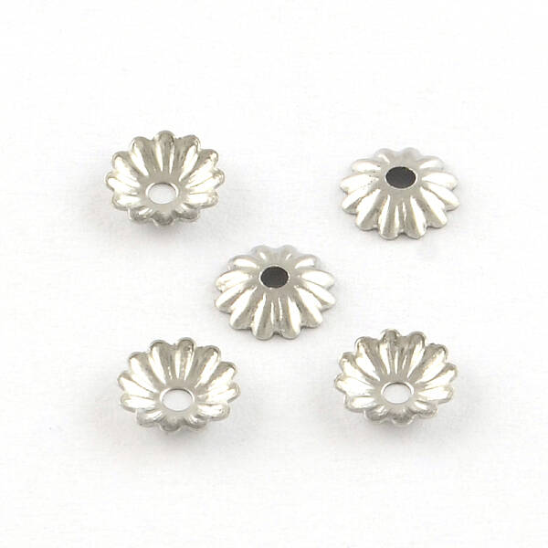 Non-Tarnish Flower 304 Stainless Steel Bead Caps
