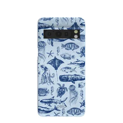 Powder Blue Marine Life Google Pixel 8 Pro Case