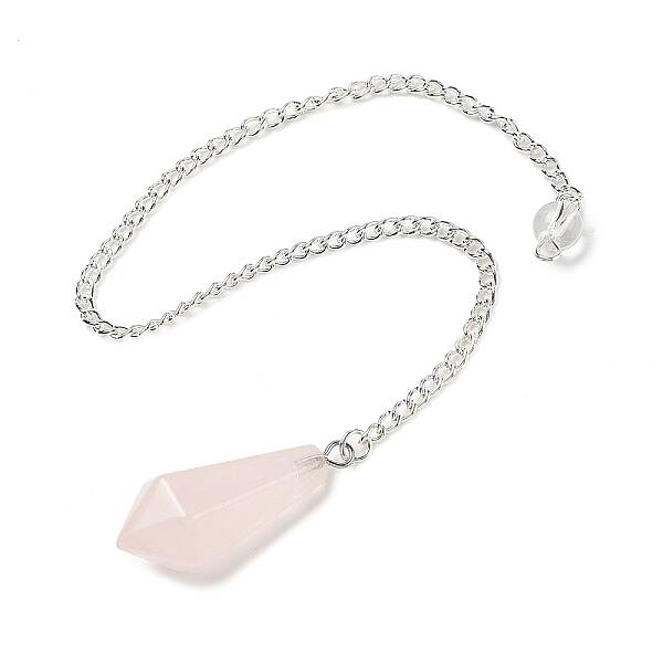 Natural Rose Quartz Cone Pointed Dowsing Pendulums