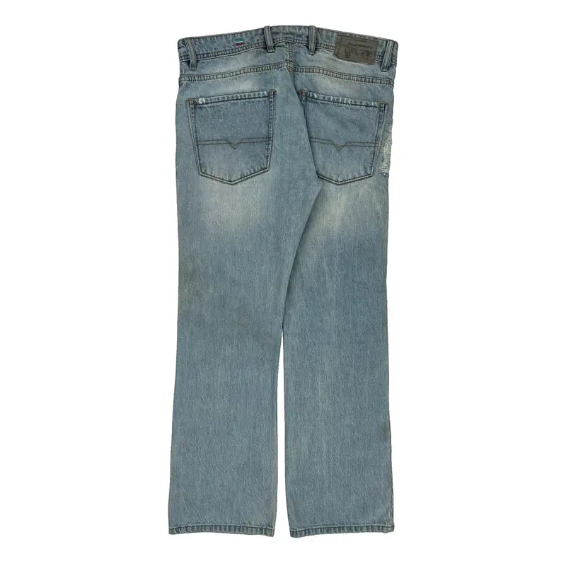 Distressed Diesel Jeans - 36W 30L Light Wash Denim