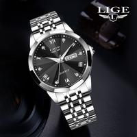 LIGE Fully Waterproof Multifunctional Stainless Round Fashion Luxury Watch Leisure Sports Luminous wear daily dial new decora...