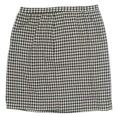 Womens Straight Skirt Black Short Houndstooth UK 12