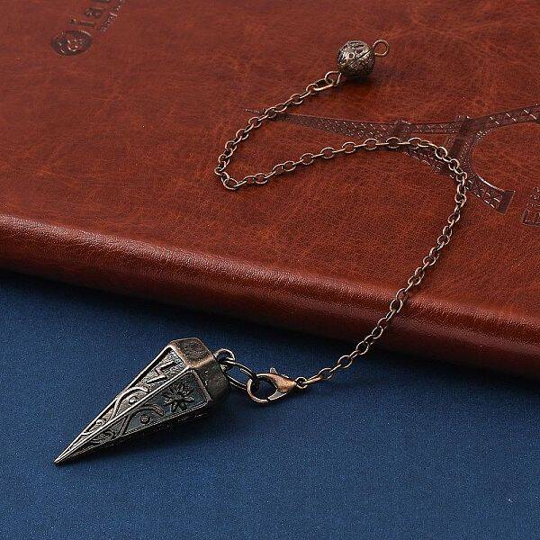 Rack Plating Brass Cone Dowsing Pendulum Pendants