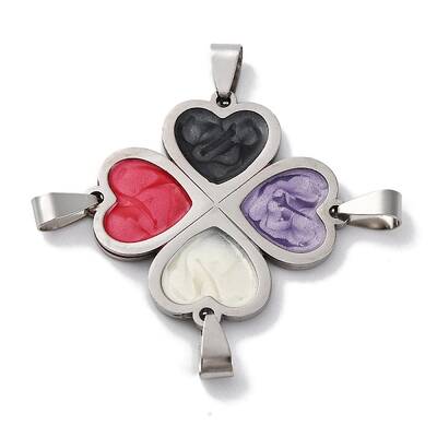 201 Stainless Steel with Glass Connector Charms