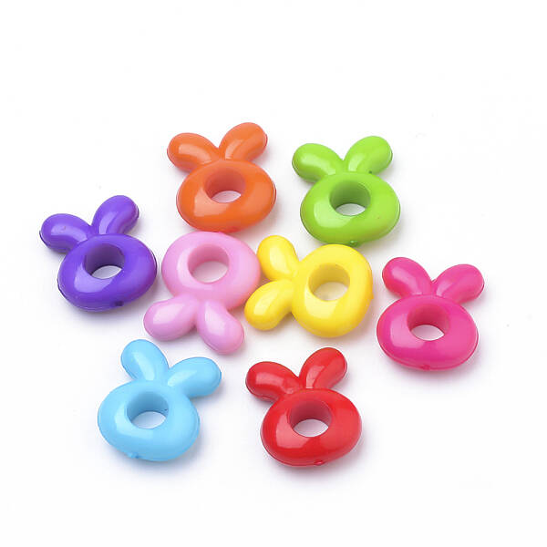 Opaque Solid Color Bunny Acrylic Beads