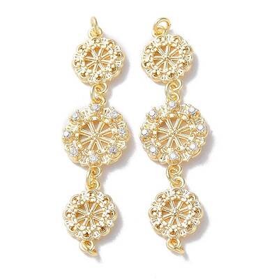 Brass Pave Clear Cubic Zirconia Connector Charms