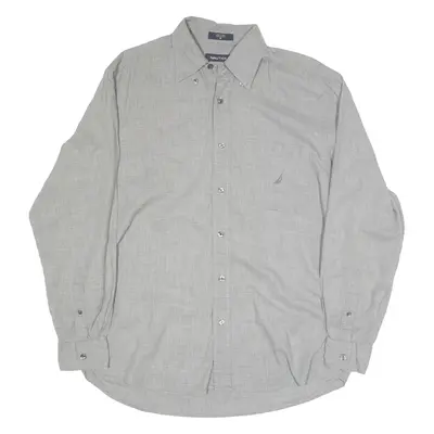 NAUTICA Shirt Black Check Long Sleeve Mens M