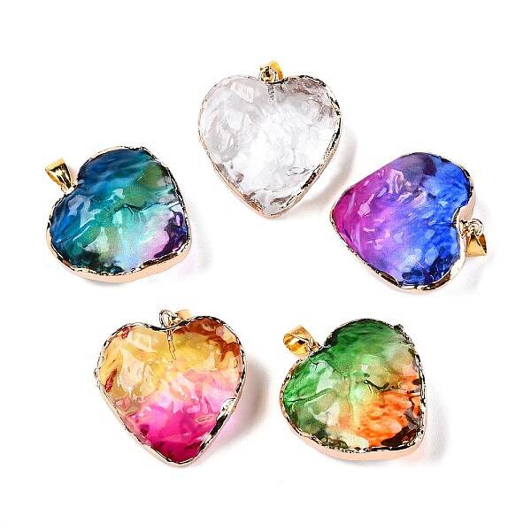 Light Gold Brass Glass Pendants