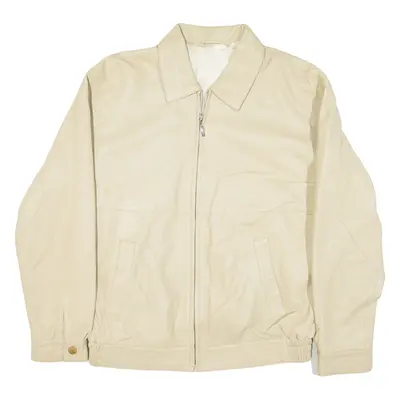 ZERIMAR Mens Lined Jacket Beige Leather M