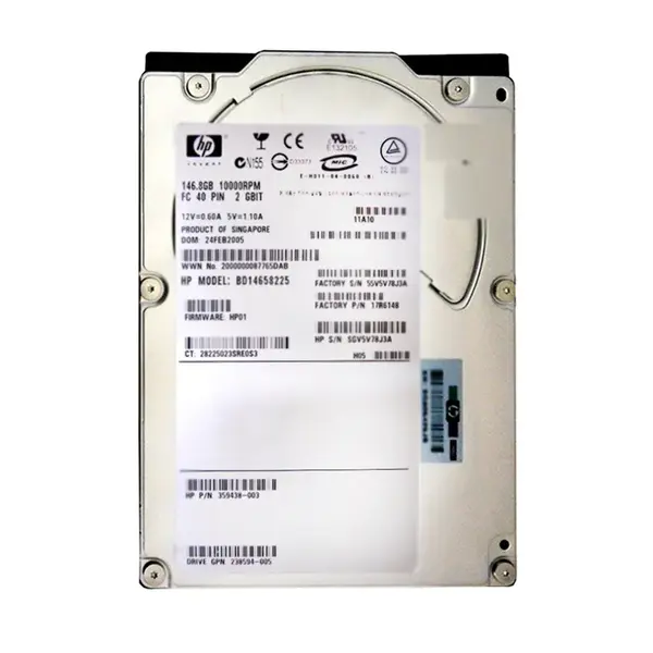 359438-003 HP 146GB 2Gb/s Fibre Channel 10000 3.5-inch Hard Drive