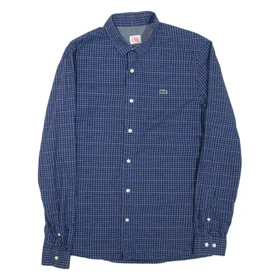 LACOSTE Mens Shirt Blue Check Long Sleeve L