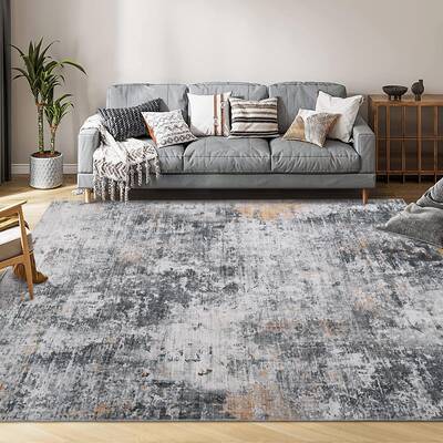 Garvee Washable Area Rug Modern Abstract Rug, Foldable Soft Indoor Carpet with Non-Slip Backing Low Pile, Non-Shedding Floor ...