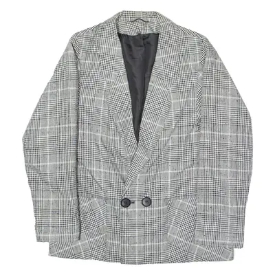 C&A Womens Blazer Jacket Black Check UK 10