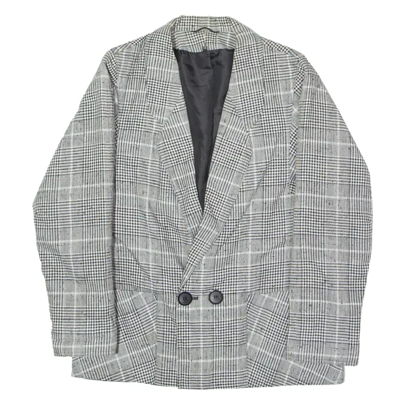 C&A Womens Blazer Jacket Black Check UK 10