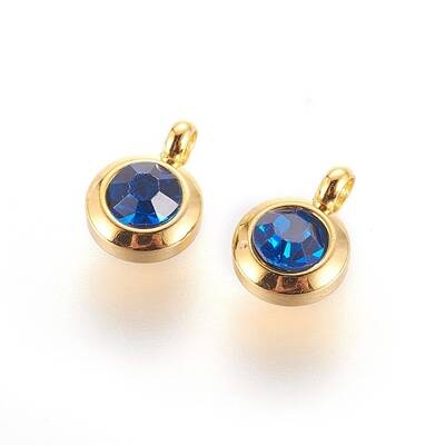 304 Stainless Steel Rhinestone Charms