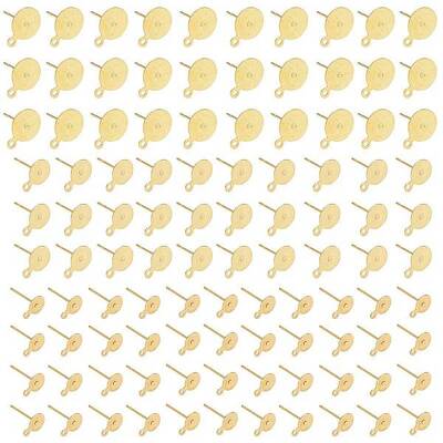 150Pcs 3 Size Brass Stud Earring Findings