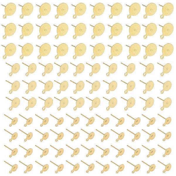 150Pcs 3 Size Brass Stud Earring Findings
