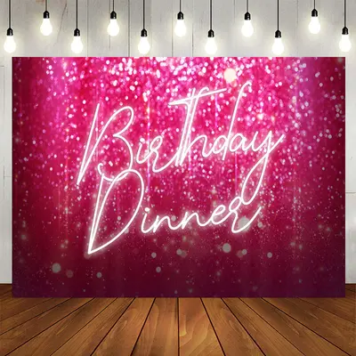 Aperturee Hot Pink Bokeh Birthday Dinner Party Backdrop