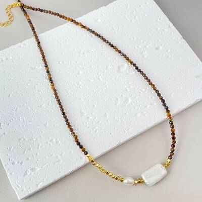 Natural Tiger Eye Beaded Necklaces