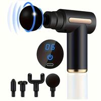 Electric Fascia Massage Gun, Electric Muscle Massager, equipped with 4 replaceable massage heads. It features a portable hand...