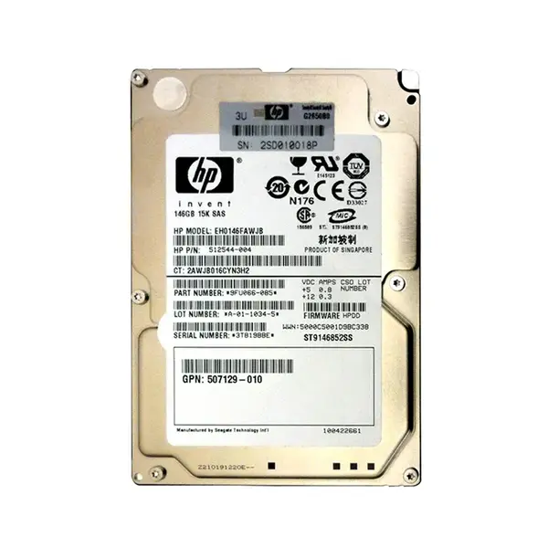 512544R-004 HP 146GB 6Gb/s SAS 15000 2.5-inch Hard Drive