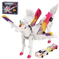 Transform car toys into magical flying dinosaur and unicorns!2Pcs Transforming Car-Robot for Kids, Automatic Deformation of M...