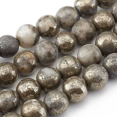 Natural Pyrite Beads Strands