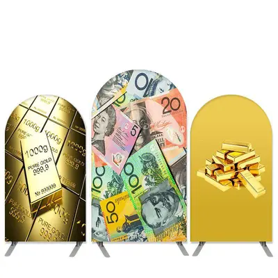 Aperturee Money Theme Gold Party Decoration Arch Backdrop Kit | Circle Arch Backdrop Diy | Chiara Wall Backdrop Diy | Custom ...