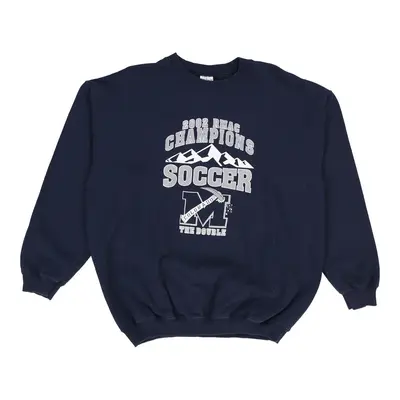 Gildan Sweatshirt - Large Navy Cotton Blend