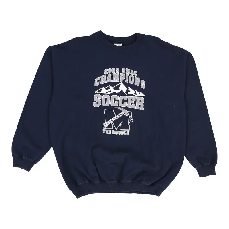 Gildan Sweatshirt - Large Navy Cotton Blend