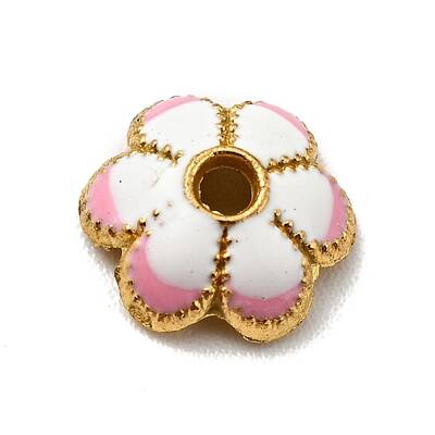 6-Petal Alloy Enamel Bead Caps