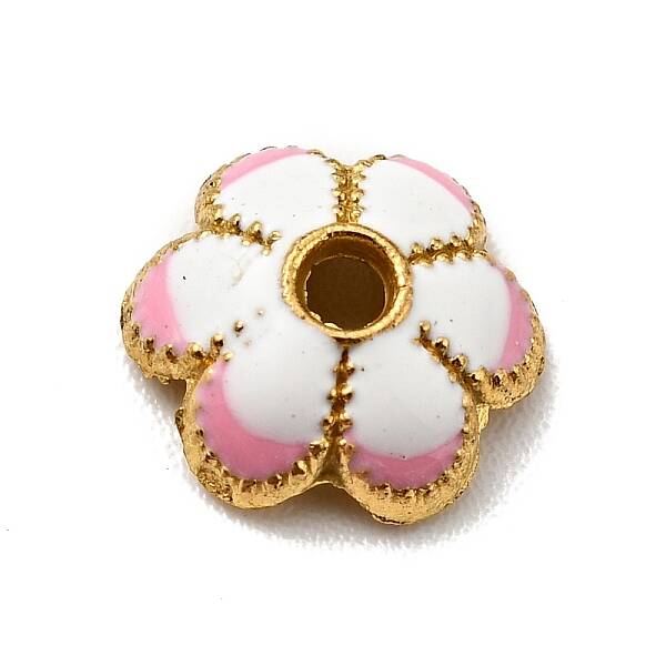 6-Petal Alloy Enamel Bead Caps