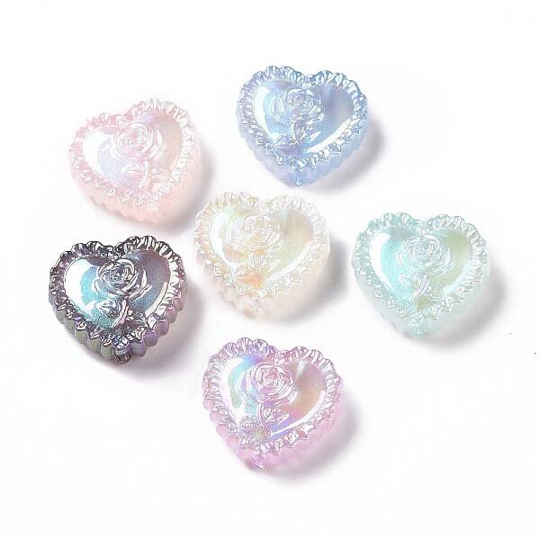 UV Plating Rainbow Iridescent Acrylic Beads