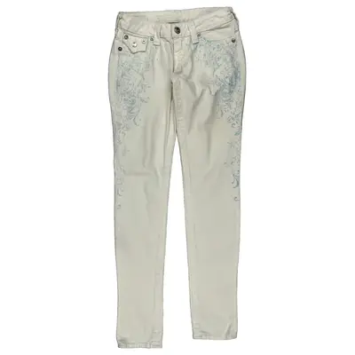 True Religion Skinny Jeans - 28W UK 4 White Cotton Blend