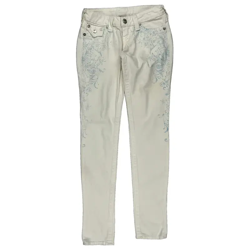 True Religion Skinny Jeans - 28W UK 4 White Cotton Blend