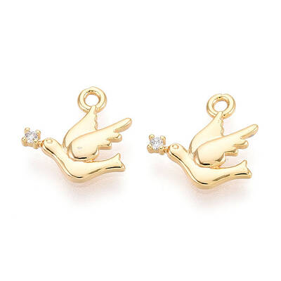 Brass Micro Pave Clear Cubic Zirconia Pendants