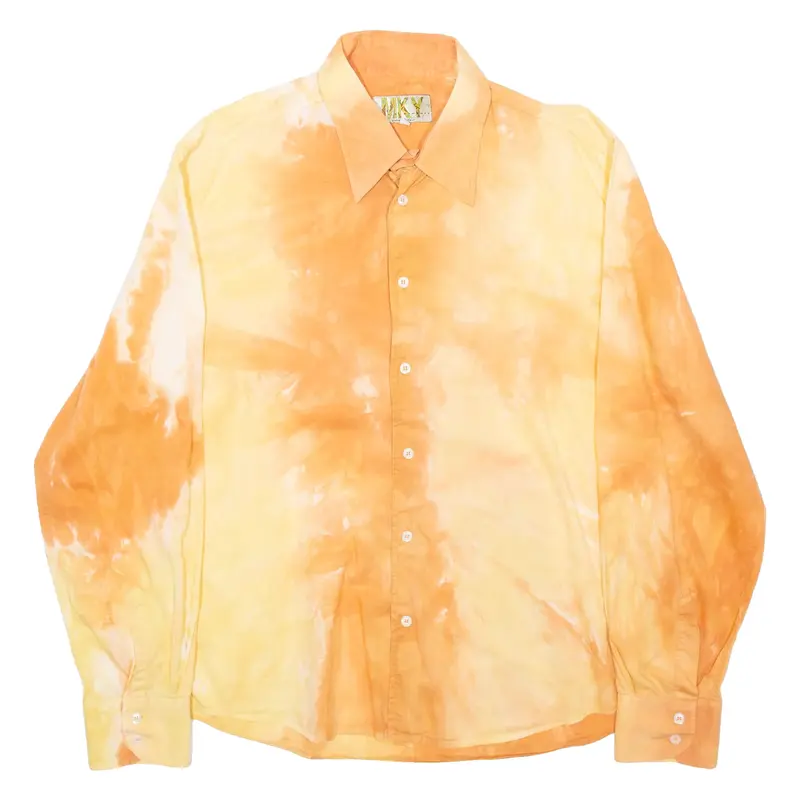MKY Mens Plain Shirt Orange Long Sleeve 2XL