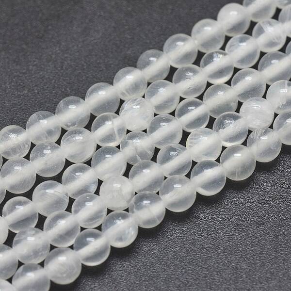 Natural Selenite Beads Strands