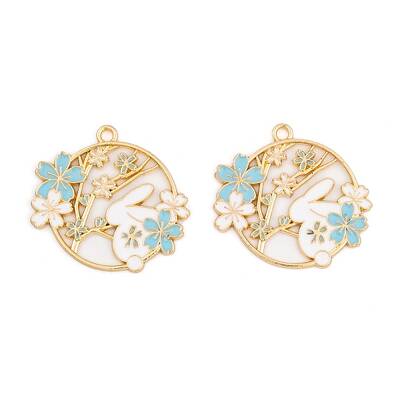 Rack Plating Alloy Enamel Pendants