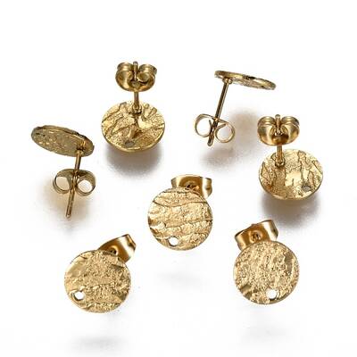 Ion Plating(IP) 304 Stainless Steel Stud Earring Findings