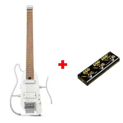 Donner HUSH™ X PRO Electric Guitar - White / Guitar+Pedal